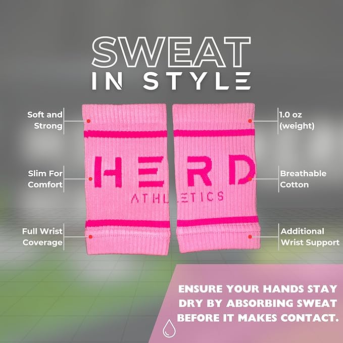 Cotton Wrist Sweatbands – Absorbent, Stretchable Bands for Men & Women – Sweat-Wicking, Anti-Chafing Support for Weightlifting, Cross Training, WODs, Tennis, Running & Fitness
