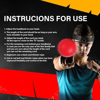 Boxing Reflex Ball for Adults and Kids - Includes 2 Balls with Strings and Adjustable Headband, Improve Reacting Time, Punching Speed, Eye Coordination, and Sharpen Reflexes