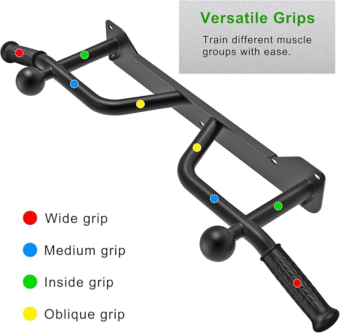SELEWARE Heavy Duty Welded Pull Up Bar, Versatile Doorway Wall Mount, Joist Mounted, and Ceiling Mounted Chin Up Bars, Thick Metal Sturdy Construction for Full Body Workouts Support 500 lbs