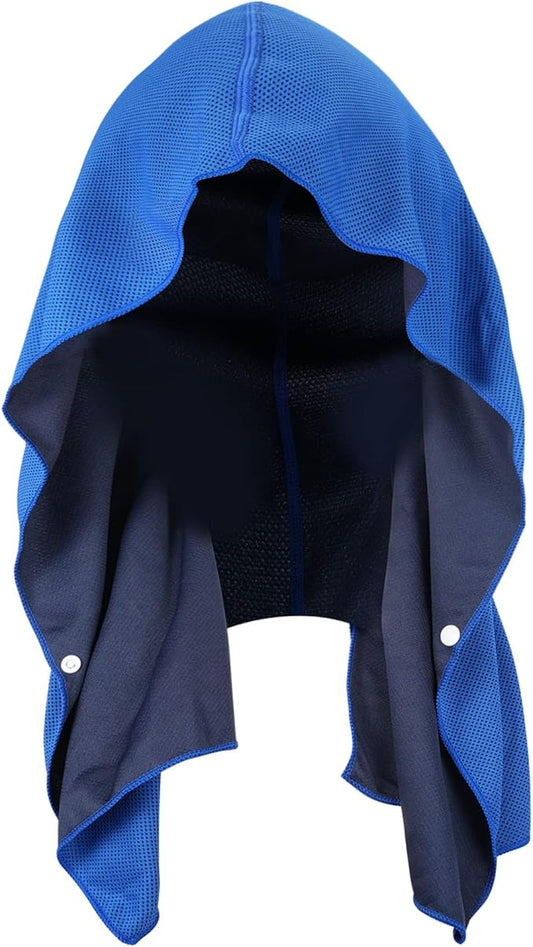 Sukeen Cooling Hoodie Towel, Cooling Towels for Neck and Face Absorbent Quick Drying, Cooling Neck Wraps UV Protection Sport Workout Camping Cycling Cooling Towel
