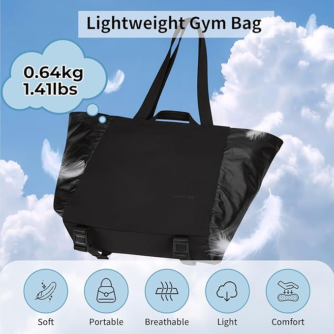 Tote Bag for Women, Lightweight Versatile Gym Travel Bags with Yoga Mat Strap, Wet Pocket, Shoe Bag & Cosmetic Pouch, Everyday Tote for Workout Fitness Pilates Swimming Work Stylish Handbag