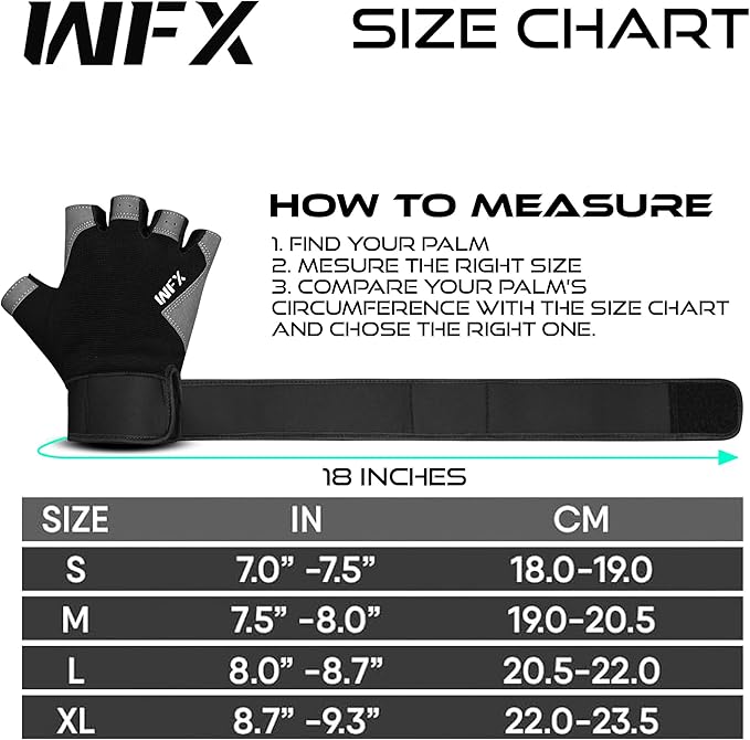 WESTWOOD FOX Gym Gloves Fitness Training Anti Slip Shock-Absorbing Weight Lifting Gloves Padded Grip Breathable Fingerless Workout Support for Men Women Cycling Exercise