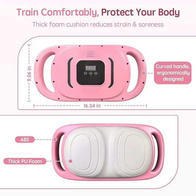 Smart Ab Trainer with Bluetooth Music & LED Counter – Core Workout Machine for Home Gym – Sit-Up Assistant Pad with Foam Cushion, 9 Modes & Speeds, Portable Fitness Equipment for Abs, Waist & Cardio