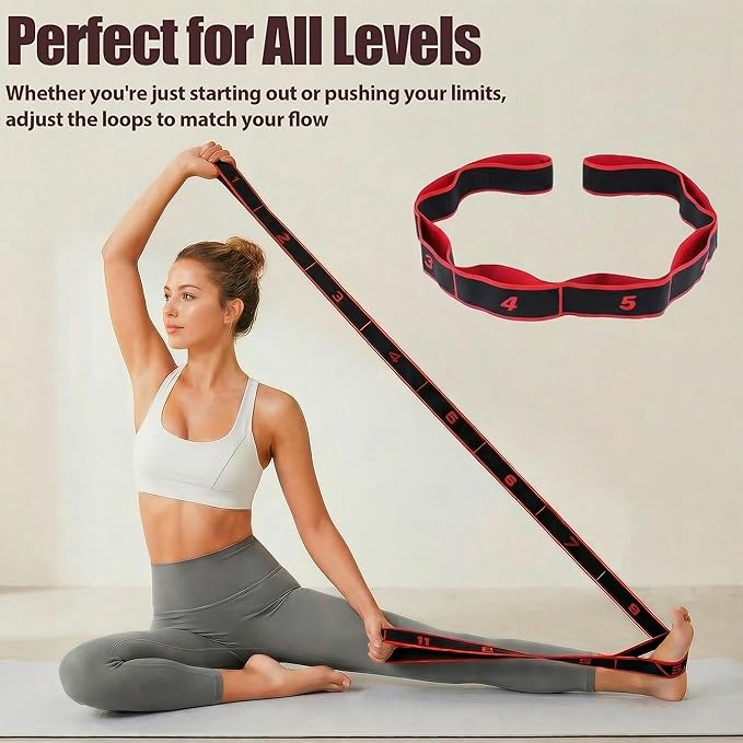 Resistance Bands for Working Out, Numbered Fabric Exercise Bands for Women Men, Non-Slip Stretching Strap with Loops for Yoga, Pilates, Physical Therapy,Dance, Home Workout Equipment