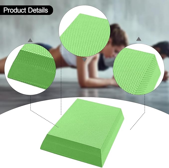 Exercise Balance Pad Foam Mat TPE Anti Slip Soft Balance Cushion for Stability Home Gym Stretching Indoor Meditation 11.81 x 7.09 x 2.36 Inch- black