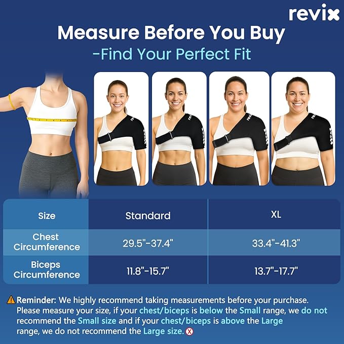 REVIX XL Shoulder Ice Pack for Rotator Cuff and Arm, Reusable Large Cold Gel Wrap with Compression, Quick-On & Quick-Off Design, Flexible Fit for Sports Recovery, Workout Relief, and Everyday Comfort