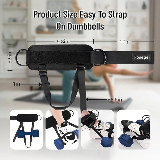 Dumbbell Foot Attachment for Leg Workout, Extension Monkey Foot Dumbbell Attachment Straps for Gym Trainer and Beginners Dumbbell Ankle Strap for Fitness Training