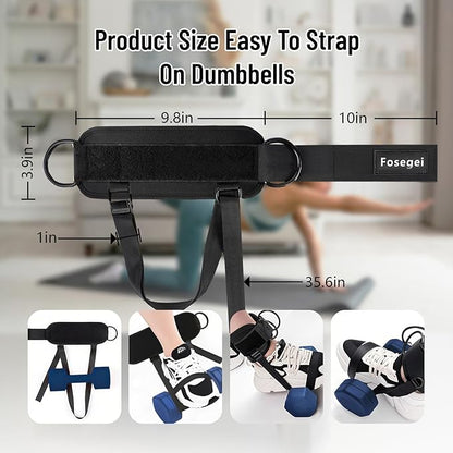 Dumbbell Foot Attachment for Leg Workout, Extension Monkey Foot Dumbbell Attachment Straps for Gym Trainer and Beginners Dumbbell Ankle Strap for Fitness Training