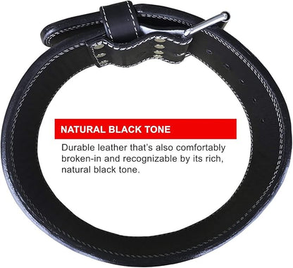 Steel Sweat Powerlifting Belt for Weight Lifting - 4" Wide by 10mm Thick - Single Prong Heavy Duty Adjustable Weightlifting Belt, High Grade Leather - BOLT Black XXL