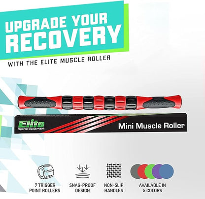 Elite Massage Roller Stick Targets Sore, Tight Leg Muscles to Prevent Cramps and Release Tension. It's Sturdy, Lightweight, Smooth Rolling and Thankfully This Lifesaver has Comfortable Handles.Red