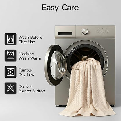 REDKISS Luxury Bath Towel Set of 8, 100% Cotton Bathroom Towels Set with 2 Bath Towels, 2 Hand Towels, 4 Washcloths, Ultra Soft Highly Absorbent Towels for Bathroom, Gym, Hotel, Spa, Brown