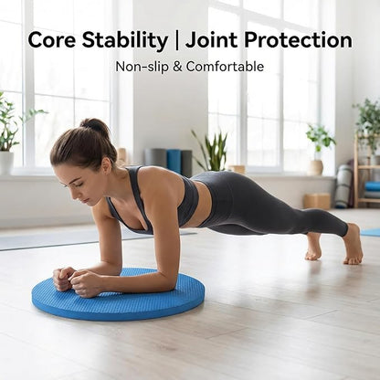 Exercise Mat, 6cm Thick TPE Balance Pad Oval Non-slip Exercise Foam Pad Balance Cushion for Physical Therapy Yoga Core Training Stability Knee Support and Gym Fitness Rehab