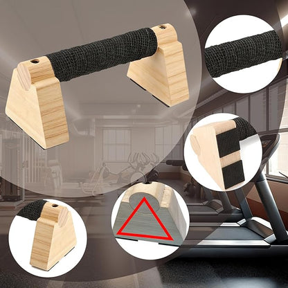 Wooden Parallettes Bars - Professional Solid Wood Push Up Stands for Calisthenics, Handstand & Planche Training at Home Gym, Non-Slip Grips for Wrist Comfort Pushup Handle for Strength Training