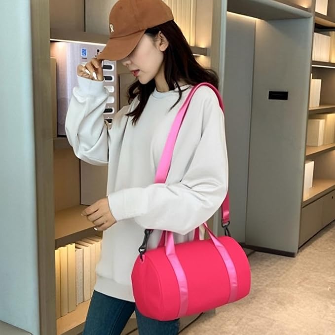 Mini Gym Bag for Women Small Duffle Bag Mini Gym Tote Bag Sport Bag for Yoga Swimming Dance (RoseRed)
