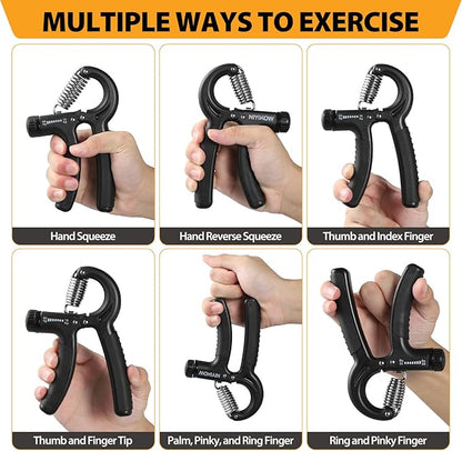 NIYIKOW 2 Pack Grip Strength Trainer, Hand Grip Strengthener, Adjustable Resistance 22-132Lbs (10-60kg), Forearm Strengthener, Perfect for Musicians Athletes