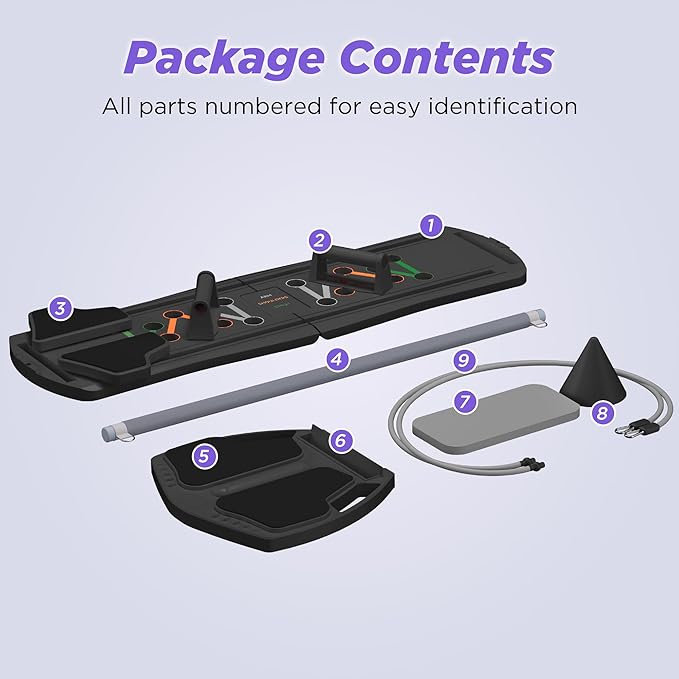 Pilates Reformer 7-in-1 Foldable Home Gym – Multi-Function Pilates Board for Full Body Workout, Core Strength, and Portable Pilates Training