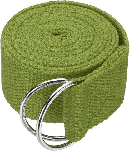 Yoga Strap for Stretching, Athletic Stretch Band with Adjustable Metal D Ring Buckle Yoga Bands