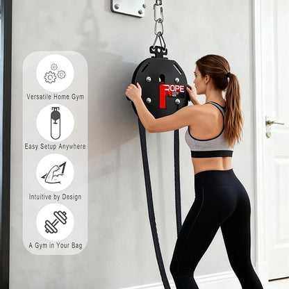 Endless Rope Trainer,Portable Cable Pulley System,Pulley Cable Machine System with Adjustable Resistance,Home Gym Equipment,for Grip,Arms,Back,Body Coordination Exercises