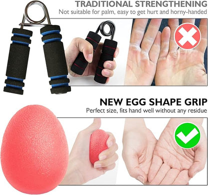 Peradix Hand Grip Strength Trainer, Stress Relief Ball, Wrist Rehab Therapy Hand Grip Equipment Ball Squishy Tools - Set of 3 Finger Resistance Exercise Squeezer