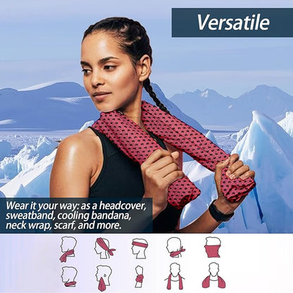 4-Pack Menjo Outdoors Cooling Towels for Neck & Face. Quick-Dry Workout Towels, Sweat-Wicking for Yoga, Gym, Running and Outdoors. Reusable Cooling Towel for Men & Women and Great for Hot Weather.