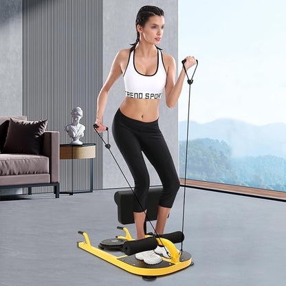 Multifunction Deep Squat Bench, Home Gym Workout Station, Adjustable Leg Exercise Machine for Belt Squats, Super Stretching, Sit-up, Push-up, Up to 220lbs, Size:37*17.32*19.68 in