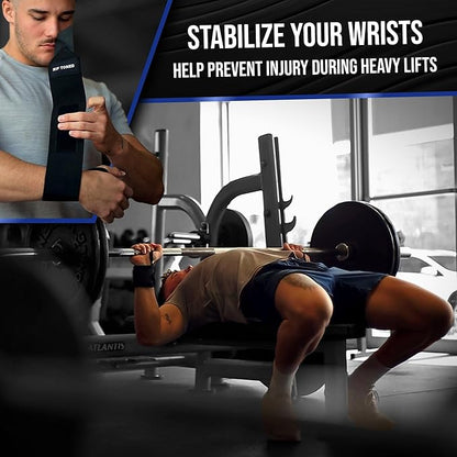 Rip Toned Wrist Wraps for Weightlifting – USPA & USAPL Approved 18" Wrist Straps for Powerlifting – Adjustable, Durable Gym Wraps with Thumb Loop – Maximum Support for Men & Women