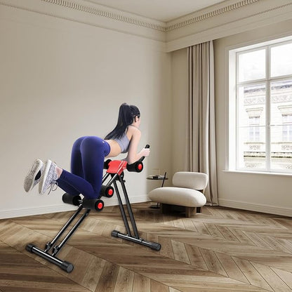 Ab Crunch Coaster,Ab Workout Equipment,Abdominal Roller,Core & Abdominal Trainers,Foldable Sit Up Bench for Home Gym,Strength Training Exercise Equipment for Body Shaping,Foldable Waist
