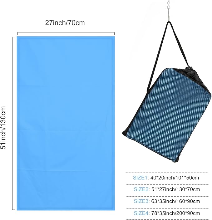 Microfiber Towel for Travel, Camping, Hiking, Backpacking, Shower – Quick Dry, Ultra Compact, Lightweight & Super Absorbent(Marine Blue,51x27 in)