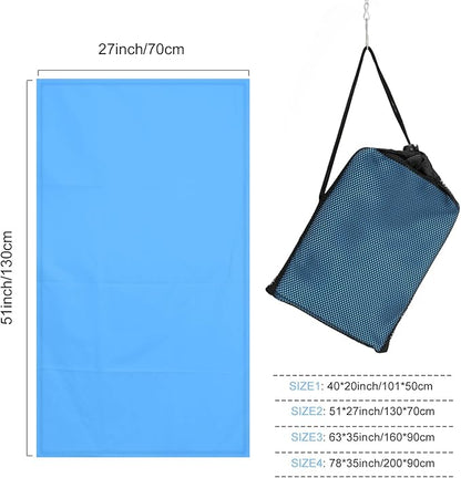 Microfiber Towel for Travel, Camping, Hiking, Backpacking, Shower – Quick Dry, Ultra Compact, Lightweight & Super Absorbent(Marine Blue,51x27 in)