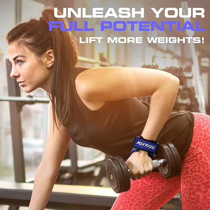 Lifting Straps, Weight Lifting Wrist Wraps for Weightlifting, Heavy Powerlifting, Deadlifts, Rows, Pull Ups, Adjustable Neoprene Padded Gym Workout Strength Training Wrist Hooks for Men/Women