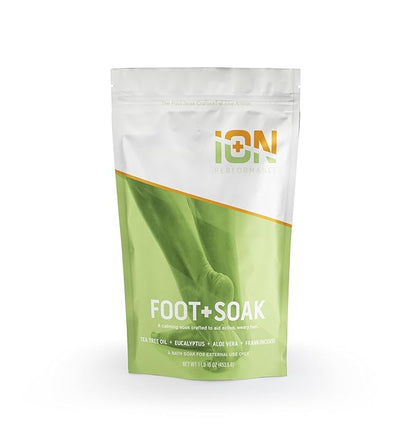 iON Sport Foot Soak for Athletes – Rapid Relief for Sore, Tired Feet & Odor – Tea Tree, Magnesium, Turmeric – Post-Workout Recovery