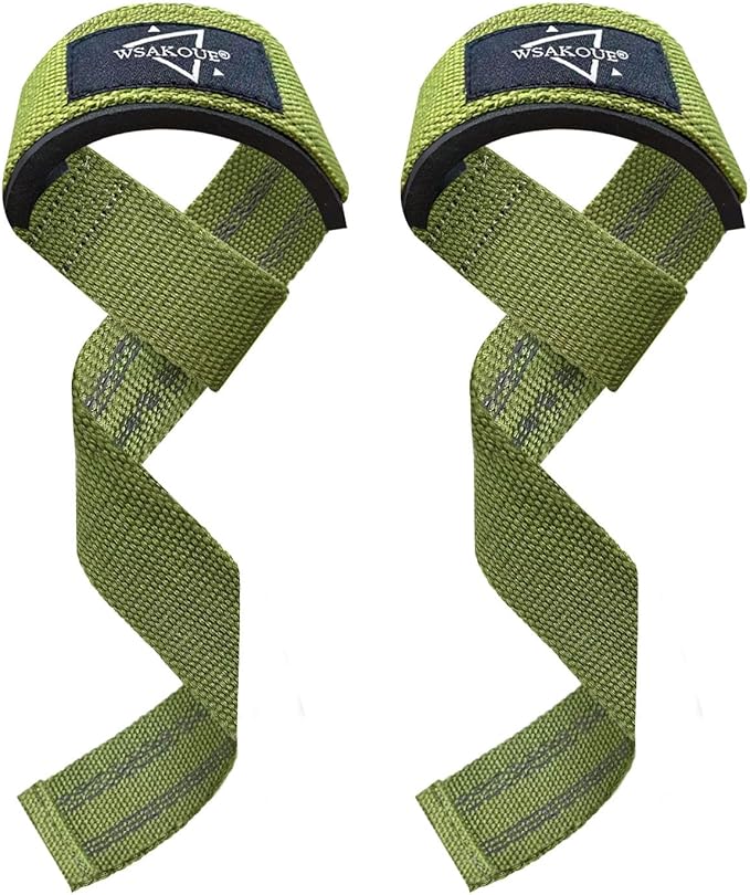 WSAKOUE Lifting Straps, Weightlifting Straps, Deadlift Straps with Padded Neoprene for Power Lifting, Bodybuilding, Gym Workout, Strength Training & Fitness Workout, Resistance