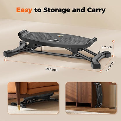 Balance Board for Full Body Workout, Wobble Board with LCD Monitor & Resistance Bands, 300 lbs Capacity Portable Rocker Board for Home Gym, Cardio, Core & Leg Training