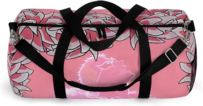 Anime Gym Bag for Women Men - Large Capacity Waterproof Workout Fitness Travel Sports Bags Fashion Street Camping ExpandaCLe Carry On Duffle Bag For Couple (Pink Flaminggo) PTY
