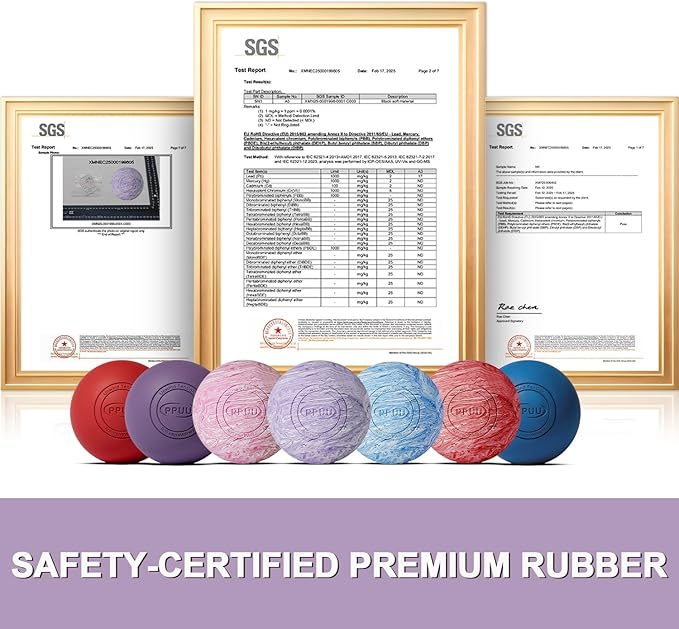Massage Lacrosse Ball for Myofascial & Trigger Point Release, Muscle Knots, Yoga Therapy – Improves Joint Mobility & Relieves Pain – Shoulder, Back, Plantar Fascia, HIPS – 2.5-Inch Purple-03 Rubber