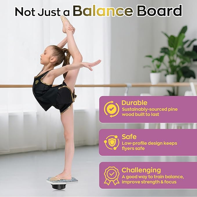 Flyer Cheer Stand - Cheerleading Balance Board for Flyer, Core Strength & Flexibility Training Board, Cheer Stand Practice Equipment for Stunts Training, Gymnastics Balance Trainer