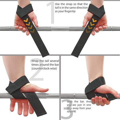 WARM BODY COLD MIND Lasso Lifting Wrist Straps for Cross Training - Rated at 770 lb - Hand Wraps for Olympic Weightlifting, Powerlifting, Weight Lifting, Bodybuilding Strength Deadlift Gym Bar, Cotton