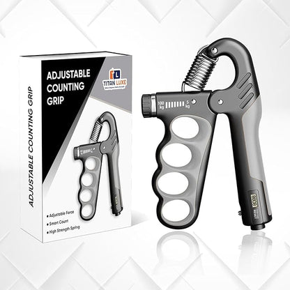 Grip Strength Trainer – Adjustable Resistance Hand Grip Strengthener (11-220 Lbs/5-100KG) with Auto Electronic Counter | Forearm & Finger Exerciser for Athletes, Musicians, Injury Recovery