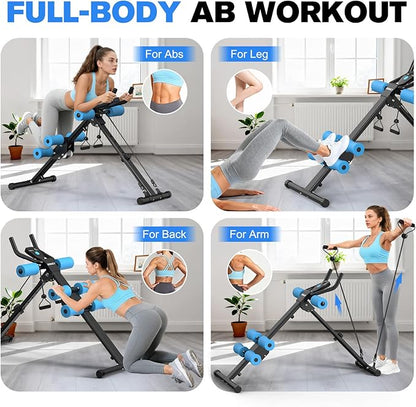 DERACY Ab Workout Machine Adjustable Ab Trainer Abdominal Trainer for Home Gym Foldable Ab Crunch Machine for Core 440 LBS