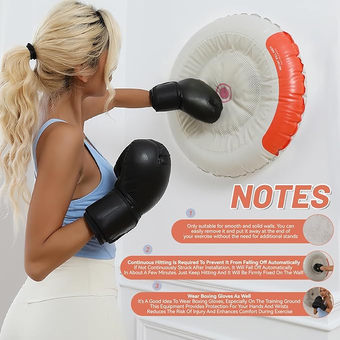 PKKO Boxing Punching Wall Target Bag Adjustable Height, Silent, Anti-Slip Home Use (Adult & Kids Universal) Stress Relief Training Equipment Workout Equipment Boxing Game Home Gym