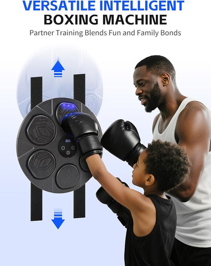 2026 Music Boxing Machine for Adults ＆ Kids, 9 Modes ＆ 9 Speeds Bluetooth Smart Boxing Machine with Gloves, Wall Punching Machines Reflex Training for Game, Home, Office, Gym