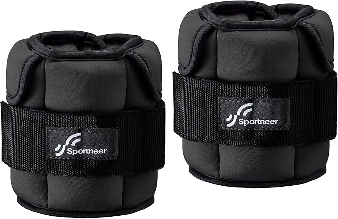Sportneer Upgrade Adjustable Ankle and Wrist Weights for Women and Men 1-7 lbs / 1-10 lbs Set | Comfortable, Secure Fit for Walking, Running, Fitness, Physical Therapy, Home Gym