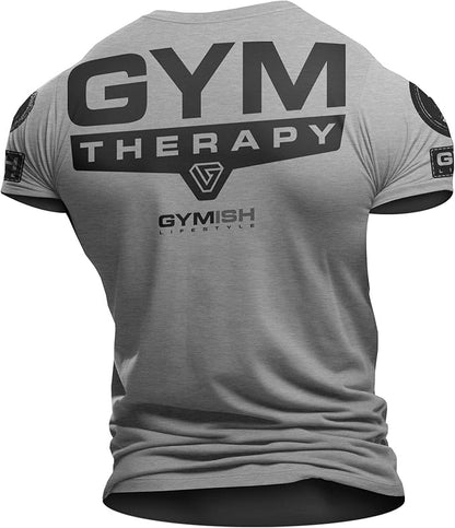Gymish Lifestyle Gym Therapy Back Printed Men's Shirts Hardcore Gym Workout T-Shirt