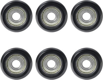 6Pcs Replacement Roller Wheels, Compatible with Aero Pilates Reformer Machines, Smooth & Quiet Glide Rollers Easy Tool-Free Installed Rollerwheels, Durable PU & POM Parts for Pilates Machine Repair