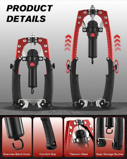 Saker Twister Arm Trainer, 3-in-1 Hydraulic Chest Workout Equipment with Ab Roller Wheel, Adjustable 22-440lbs Arm Trainer for Men & Women, Home Gym for Full Body Training