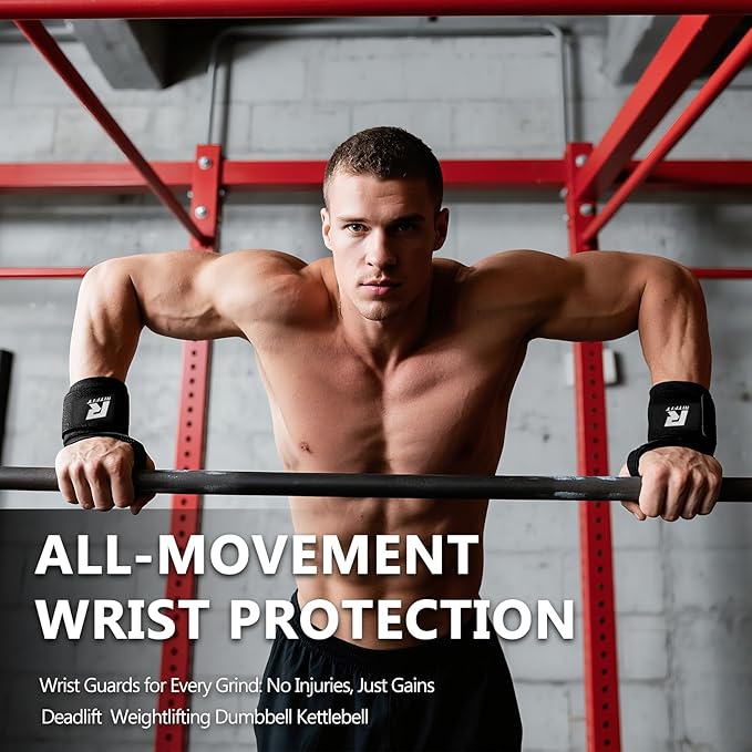 RitFit Wrist Wraps, Wrist Straps for Weightlifting, Wrist Support for Working Out, Bodybuilding, MMA, Powerlifting, Strength Training, Men & Women