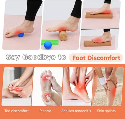 Foot Balance Cork - Foot Collective Cork Balance &Natural Wood for Feet Strengthening, corking balance board For Home Gym|Office Fitness Equipment for Plantar Fasciitis Relief | Foot Balance Trainer