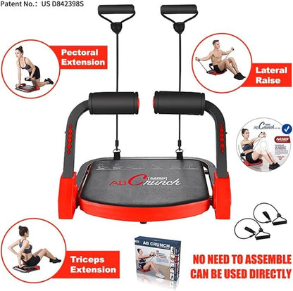 Ab Machine Ab Workout Equipment Sit Up Machine & Exercise Equipment Ab Crunch Machine for Stomach Workout Ab Core Trainer Abdominal Machine for Home Gym with Resistance Bands