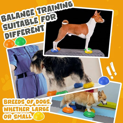 Shappy 8 Pcs Balance Pods for Dog Agility 6.3 x 6.3 x 3.15 Inches Training Platform Dog Exercise Equipment with Pump Pet Workout Tool for Strength, Body Balancing Core, Stability Rehabilitation