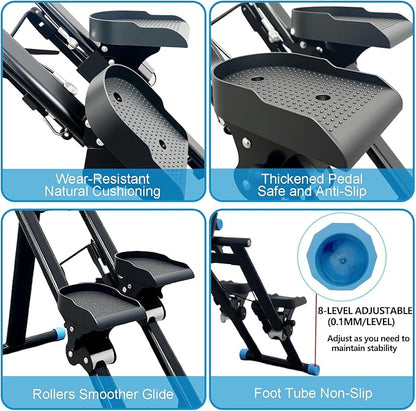 Stepper Machine Adjustable Handles, Compact Stepper Exercise Machine with LCD Display for Home Cardio Workout